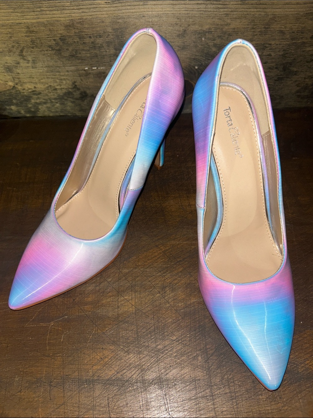 Torta Caliente Pink & Blue Gradient Pointed-Toe Pumps